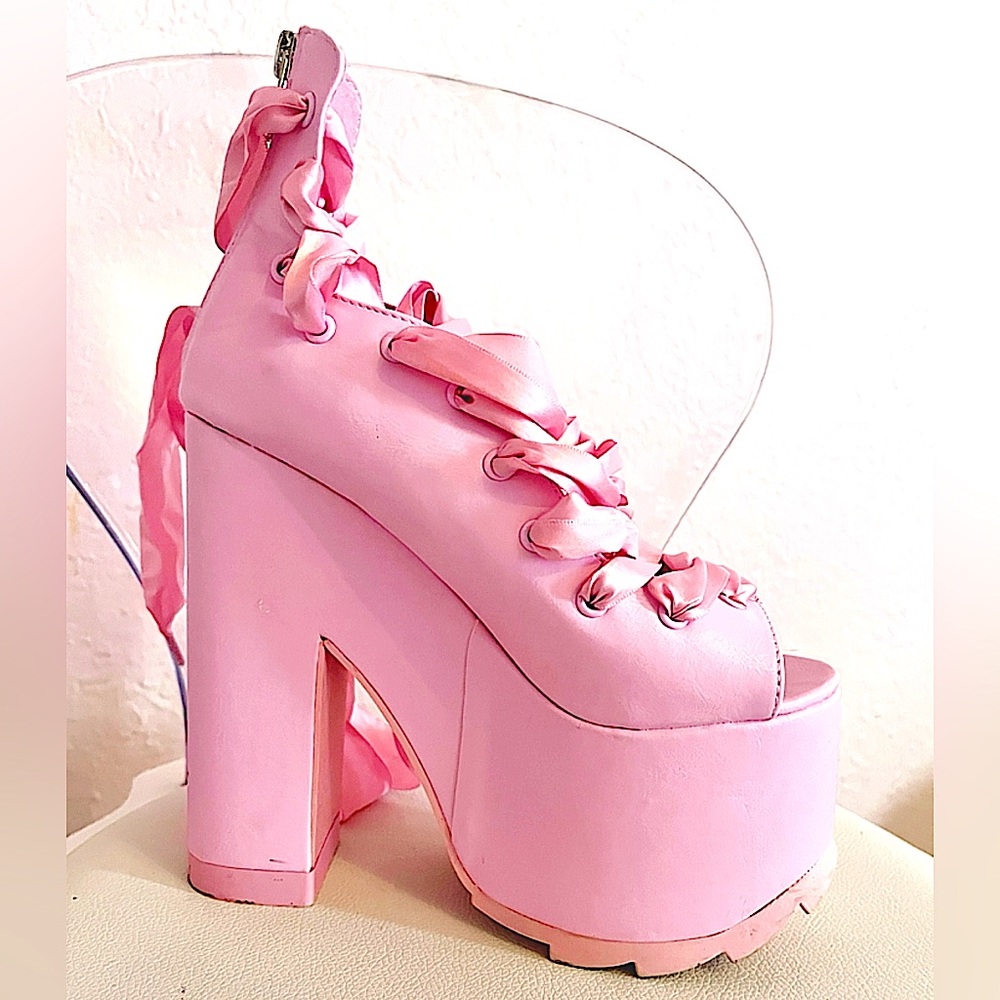 YRU Shoes | Y.R.U. Blush Pink Ballet Bae Platform Heels | Size 6 | 37 | 23